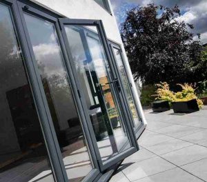 Black Aluminium Doors with a wide open view Bristol