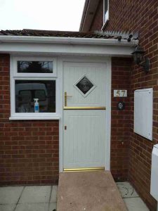 White Stable Door in Red Brick House in Swindon