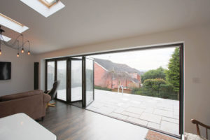 Living room bifold doors in Swindon