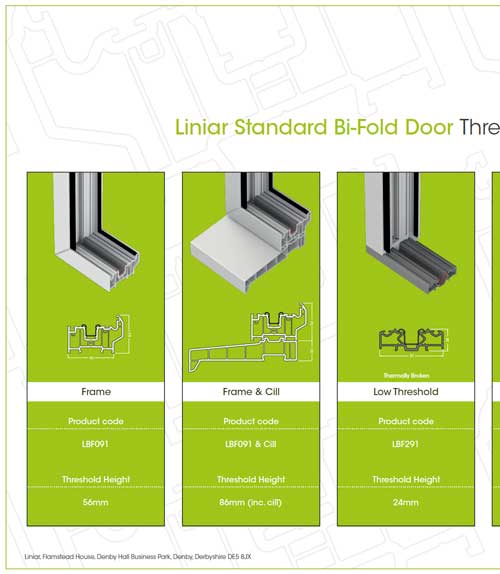 liniar standard bifold door threshold