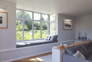 uPVC bay window on a house with spacious interior in Reading