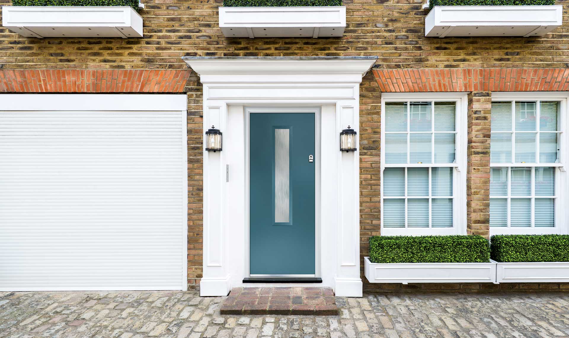 A turquoise composite door